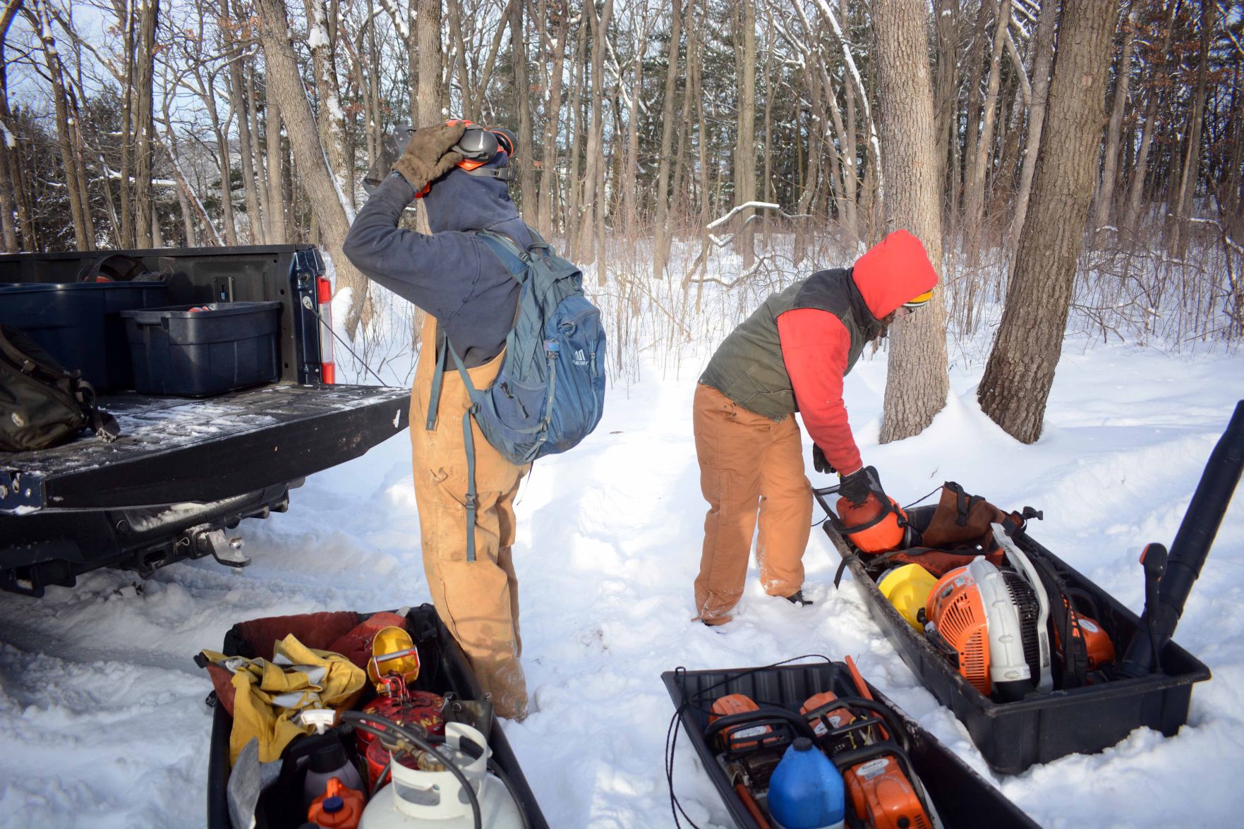 Devil's Lake east bluff stewardship work